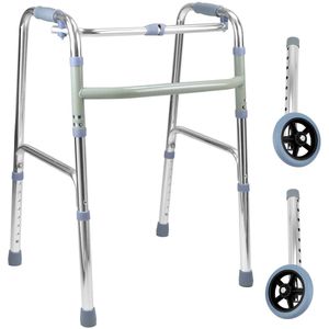 ® loophulp voor senioren, opvouwbaar, in hoogte verstelbaar looprek van ultralicht aluminium met antislip rubberen voetjes