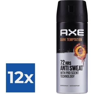 Axe Deodorant Spray Anti Transpirant Dark Temptation 150 ml - Voordeelverpakking 12 stuks