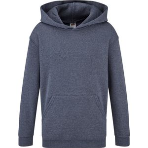 Fruit Of The Loom Kinder Unisex Sweatshirt Met Capuchon / Hoodie (Heather Marine)