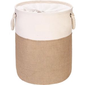 Van jute en linnen voor de zee - opvouwbare en lichte wasmand - inhoud 46,8 liter