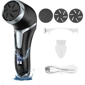 Elektrische voetvijl, elektrische voetvijl met vacuümkamer en 2 snelheden, oplaadbare IPX7 waterdichte voetverzorging eeltverwijderaar, instelbare multisnelheid