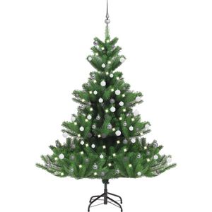 vidaXL-Kunstkerstboom-Nordmann-met-LED's-en-kerstballen-180-cm-groen