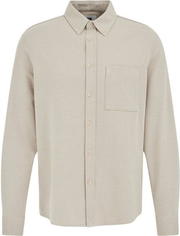 WE Fashion - Gebreid Shirt - Beige - Regular Fit