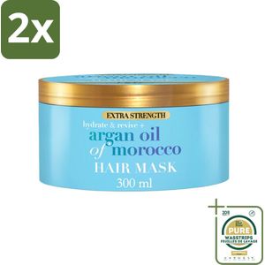 OGX - Argan Oil of Morocco - Haarmasker - Extra Sterk - Voor Beschadigd Haar - 300 ml - Voordeelverpakking - 2 stuks - Haarmasker - Arganolie