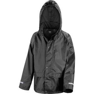 Regenjas winddicht zwart voor meisjes - Regenpak - Regenkleding voor kinderen 152/164
