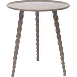 Bijzettafel Rond - Taupe Aluminium - 45,5x45,5x50cm - Santi - Giga Meubel