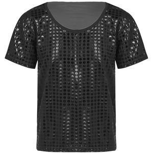 Glitter shirt pailletten - XXS, XS, S en M - Disco - Party - Feest - Pubers