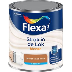 Flexa - Strak in de Lak Binnenlak Zijdeglans - Spiced Terracotta - Kleur van het jaar 2025 - Mengverf - 1 Liter