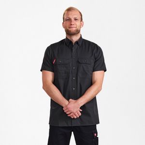 Engel Extend herenoverhemd met korte mouwen 7183-810 - Anthracite Grey - 39/40