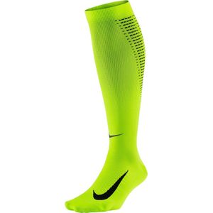 Nike Elite Lightweight Compressie  Hardloopsokken - Maat 36-38 - Unisex - lime groen/zwart
