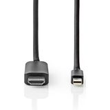 Nedis Mini DisplayPort-Kabel - DisplayPort 1.4 - Mini-DisplayPort Male - HDMI Connector - 48 Gbps - Vernikkeld - 2.00 m - Rond - PVC - Zwart - Polybag