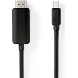 Nedis Mini DisplayPort-Kabel - DisplayPort 1.4 - Mini-DisplayPort Male - HDMI Connector - 48 Gbps - Vernikkeld - 2.00 m - Rond - PVC - Zwart - Polybag