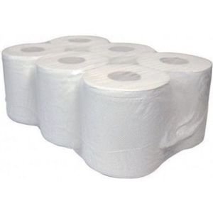 Midi handdoekrol wit 2laags recycled 20cmx108meter pak 6rol