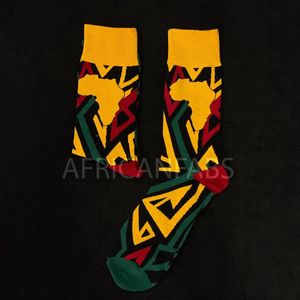 Afrikaanse sokken / Afro sokken / Kente sokken - Geel - Afrika print kousen / Vrolijke sokken