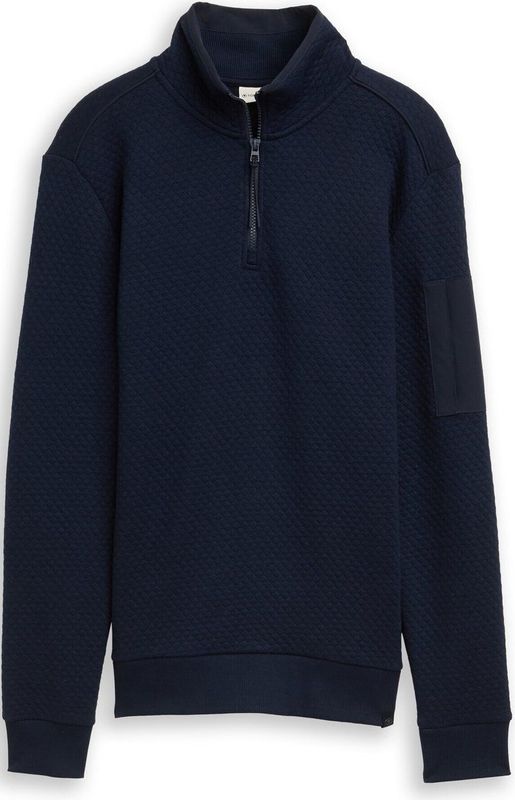 TOM TAILOR - Sweatshirt - Donkerblauw - Schipperskraag - Lange Mouw