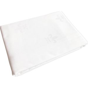Tafelkleed Franse lelie wit 150 x 320 (Hotelkwaliteit: 250 gr/m2) - damast - geweven