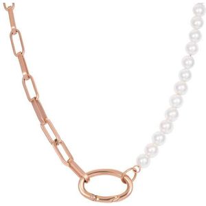 iXXXi-Jewelry-Square Chain Pearl-Rosé goud-dames-Collier-45 cm