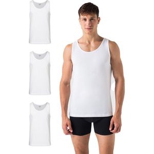 Burnell & Son Tanktop, Onderhemd Heren, Katoen, Mouwloos, Slim Fit, x3 Wit, (S-3XL)