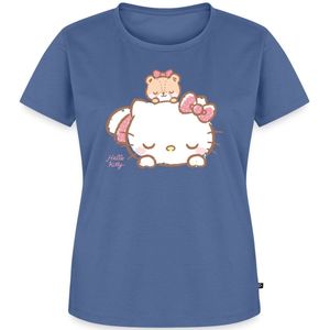 Hello Kitty Met Teddy Op Haar Rug Premium T Shirt Dames