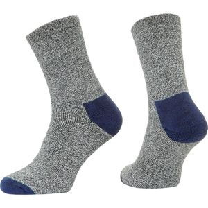 Ultimate Workwear - dubbelpak werksokken MELANGE - 85% katoen- voor zomer en winter - maat 39-42 - Navy/grijs melange