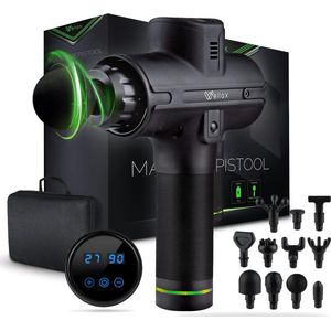 krachtige Massage Gun met 11 massagekoppen - Massage pistool met LED weergave & draagtas -schouders & nek
