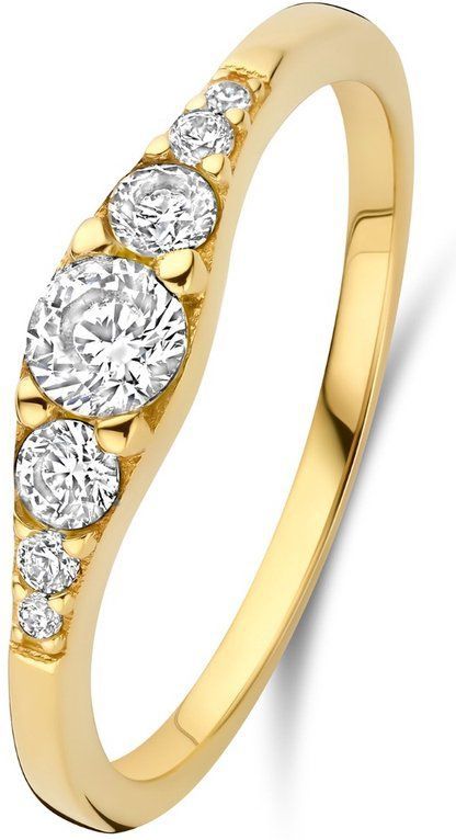 Isabel Bernard - Rivoli Esme - Stacking Ring - 14 Karaat Goud - Met Zirkonia Steentjes