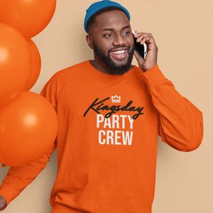 Oranje Koningsdag Trui Kingsday Party Crew - Maat XS - Uniseks Pasvorm - Oranje Feestkleding