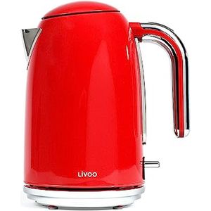 Livoo - DOD180R - Art De Vivre - Elektrische waterkoker - 2200W - Retro Style - 1,7 liter - Retro Rouge