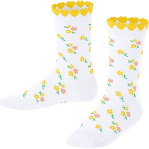 FALKE Ditsy Flowers gedessineerd katoen sokken kinderen wit - maat 39-42