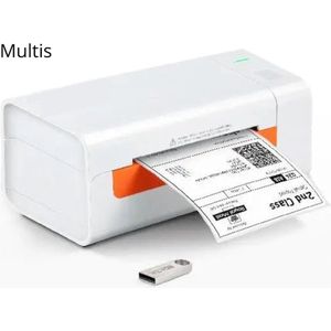 Multis - Labelprinter - Labelmaker - Labelwriter - Kassabonprinter - USB - 203DPI - 60 Labels Per Minuut - 150 mm/sec - Verzendlabelprinter - Wit