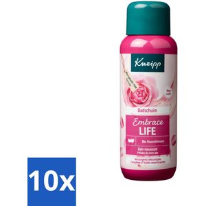 10 x Kneipp - Badschuim - Embrace Life - Anti-Aging verzorging - 400 ml - Biologische Rozenbloesem - Voedende Olie - Amandel Olie - Jojoba Olie - Arganolie