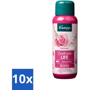 10 x Kneipp - Badschuim - Embrace Life - Anti-Aging verzorging - 400 ml - Badschuim Embrace Life - Anti-aging Badschuim - Roosgeur Badschuim - Gevoelige Huid Verzorging - Vegan Badschuim