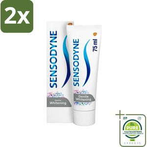 Sensodyne - Tandpasta - Gentle Whitening - Milde Reiniging - 75 ml - Voordeelverpakking - 2 stuks - Gevoelige tanden - Tandpasta
