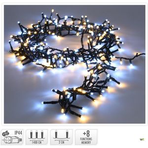 Kerstboomverlichting - Micro Cluster - 14 M - 700 LED's - Warm en koud wit