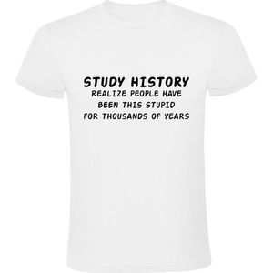 Study History Heren T-shirt | Studie | School | Studeren | Leren | Student | Mensen | Dom | Werk | Wit