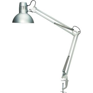Bureaulamp verstelbaar scharnierarm zilver metaal elegante exclusieve LED-lamp