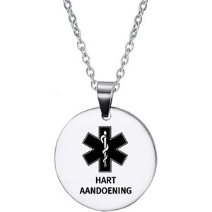 Ketting | Rond | RVS | Zilver | Hart Aandoening
