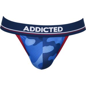 ADDICTED Camo Mesh Push Up Thong Navy - MAAT S - Heren Ondergoed - String voor Man - Mannen Thong
