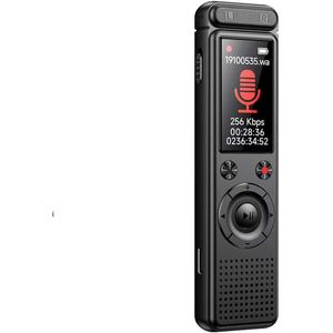 Voice Recorder-Dictafoon- spraakrecorder- oplaadbare -draagbare - helder geluid-vergaderingen, interviews-64GB-zwart