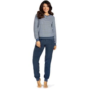 Badstoffen pyjama blauw Comtessa - Blauw - Maat - 38