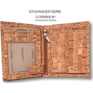 Lundholm luxe portemonnee heren kurk - Stavanger serie - vegan - portemonnee heren pasjes houder - mannen cadeautjes