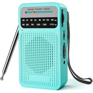 Radio - Draagbare Radio, FM/AM(MW) Transistorradio, Batterijradio voor de Zak met Uitstekende Ontvangst, Uitstekende Geluidskwaliteit, Mini Draagbare Radio (AA)