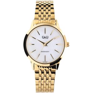 Q & Q Dames Q&Q goudkleurig dames horloge parelmoer - Horloge - Staal - Goudkleurig - 31.80 mm
