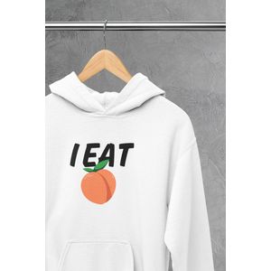 Hoodie - I eat ass - Wurban Wear | Grappige hoodie | Leuk cadeau | Unisex hoodie | Meme | Meme kleding | Viespeuk | Grappige kleding | Grappige trui | Dubbelzinnige kleding | Wit