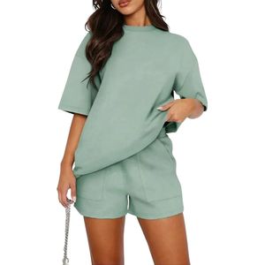 Zomerset Dames - Kledingset - Korte Broek - Oversized Shirt - Groen - Maat S