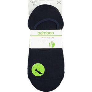 Apollo No-show Sokken Basic Terry Bamboe Blauw 3-pack Mt 35-38