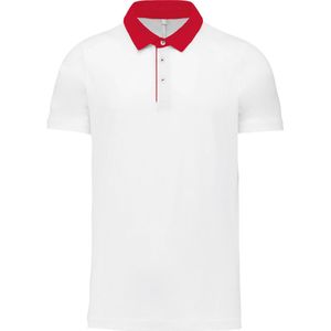 Kariban Tweekleurige herenpolo jersey K260 - White / Red - M