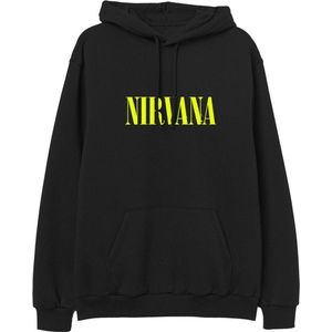 Nirvana Yellow Angel Trui met capuchon zwart M - Katoen - Band merch, Bands