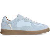 Manfield - Sneakers - Blauw - Suède - Mesh Details