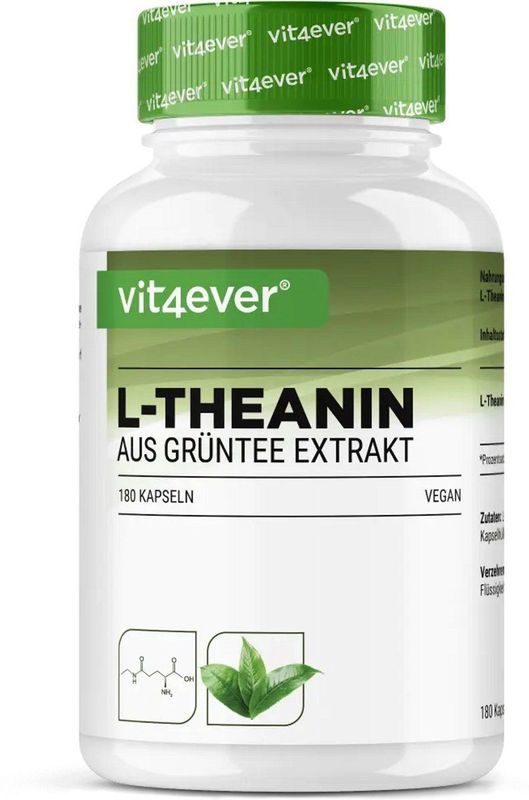 Vit4ever - L-Theanine - Voedingssupplement - Groen Thee-Extract - 750 mg - 180 Capsules